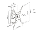 Multibrackets M VESA Flexarm 360 I Full Motion Wall Mount for 15"–32" Screens | 7350022733244 Wall Mount Bracket Multibrackets