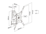 Multibrackets M VESA Flexarm 360 I Full Motion Wall Mount for 15"–32" Screens | 7350022733275 Wall Mount Bracket Multibrackets