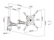 Multibrackets M VESA Flexarm 360 III Extended Full Motion Wall Mount for 15"–32" Screens | 7350022733268 Wall Mount Bracket Multibrackets