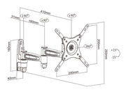 Multibrackets M VESA Flexarm 360 III Extended Full Motion Wall Mount for 15"–32" Screens | 7350022733299 Wall Mount Bracket Multibrackets