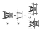 Multibrackets M VESA Flexarm Full Motion Dual Portrait Wall Mount for 40"–70" Screens | 7350105212314 Wall Mount Bracket Multibrackets