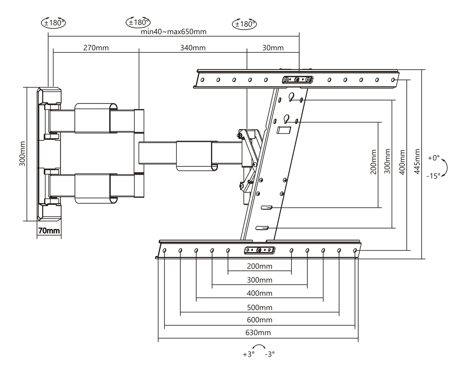 Multibrackets M VESA Flexarm Thin Full Motion Wall Mount for 32"–55" Screens | 7350022736184