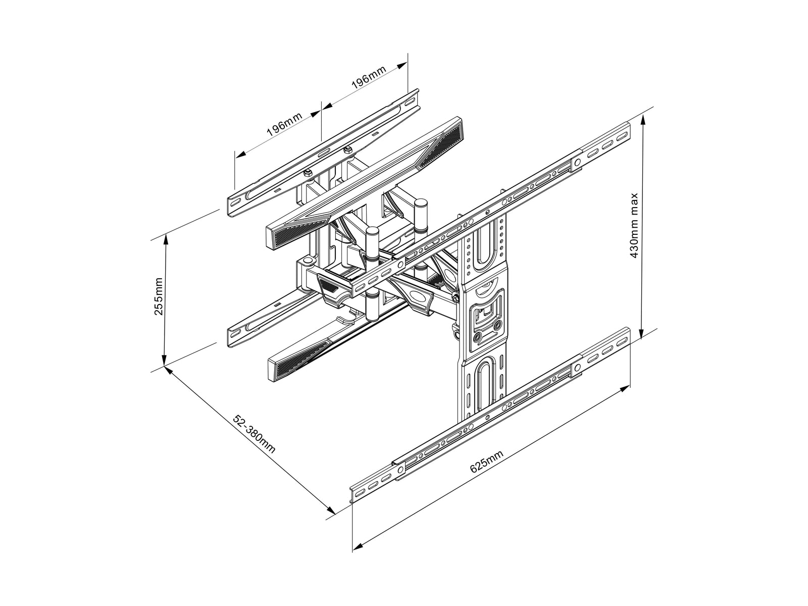 Multibrackets M VESA Flexarm XL Dual Full Motion Wall Mount for 40"–75" Screens | 7350105210402