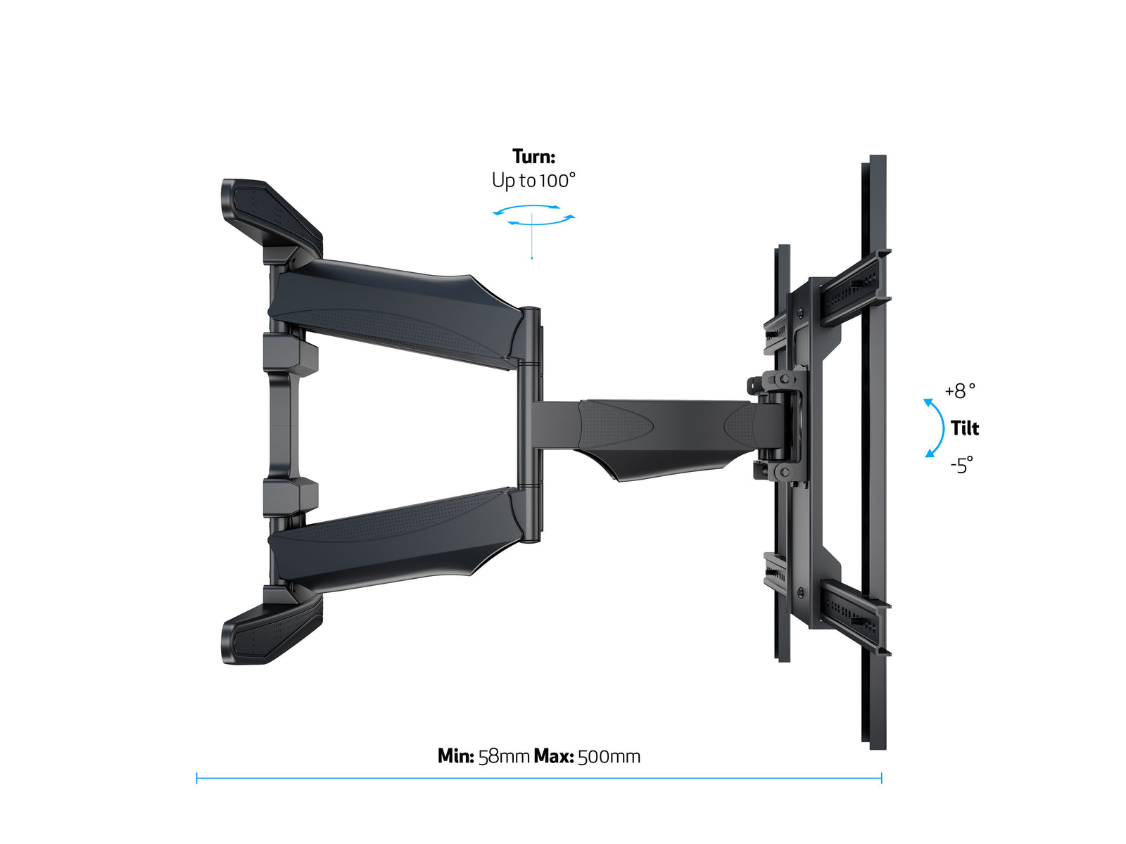 Multibrackets M VESA Flexarm XL Dual Full Motion Wall Mount for 40"–86" Screens | 7350073736317