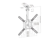 Multibrackets M VESA Flip Down Large Mount for 23"-55" Screens – Black | 7350105213090 Ceiling Mount Bracket Multibrackets
