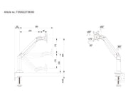 Multibrackets M VESA Gas Lift Arm Basic Monitor Mount for 15"–34" Monitors | 7350022739383