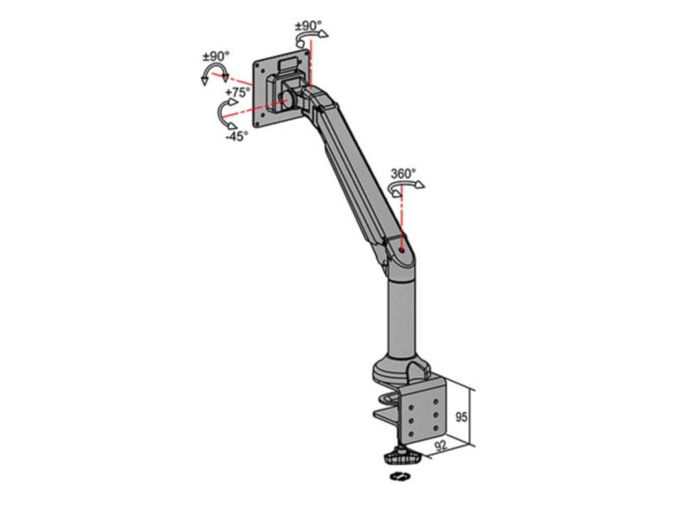 Multibrackets M VESA Gas Lift Arm Basic Monitor Mount for 15"–34" Monitors | 7350073732432