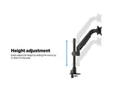 Multibrackets M VESA Gas Lift Arm Basic Pole Monitor Mount for 15"–34" Monitors | 7350105214264