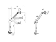 Multibrackets M VESA Gas Lift Arm Basic Pole Monitor Mount for 15"–34" Monitors | 7350105214264