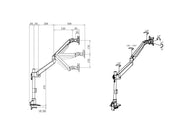 Multibrackets M VESA Gas Lift Arm Basic Single Pole Monitor Mount for 15"–34" Monitors | 7350105214271