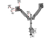Multibrackets M VESA Gas Lift Arm Dual Monitor Mount for 15"–32" Monitors | 7350022737198