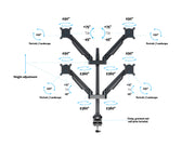 Multibrackets M VESA Gas Lift Arm Quad Monitor Mount for 15"–32" Monitors | 7350022737235