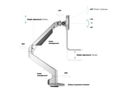 Multibrackets M VESA Gas Lift Arm Single Monitor Mount with Handle for 15"–34" Monitors | 7350105212598