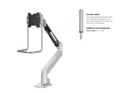 Multibrackets M VESA Gas Lift Arm Single Monitor Mount with Handle for 15"–34" Monitors | 7350105212598