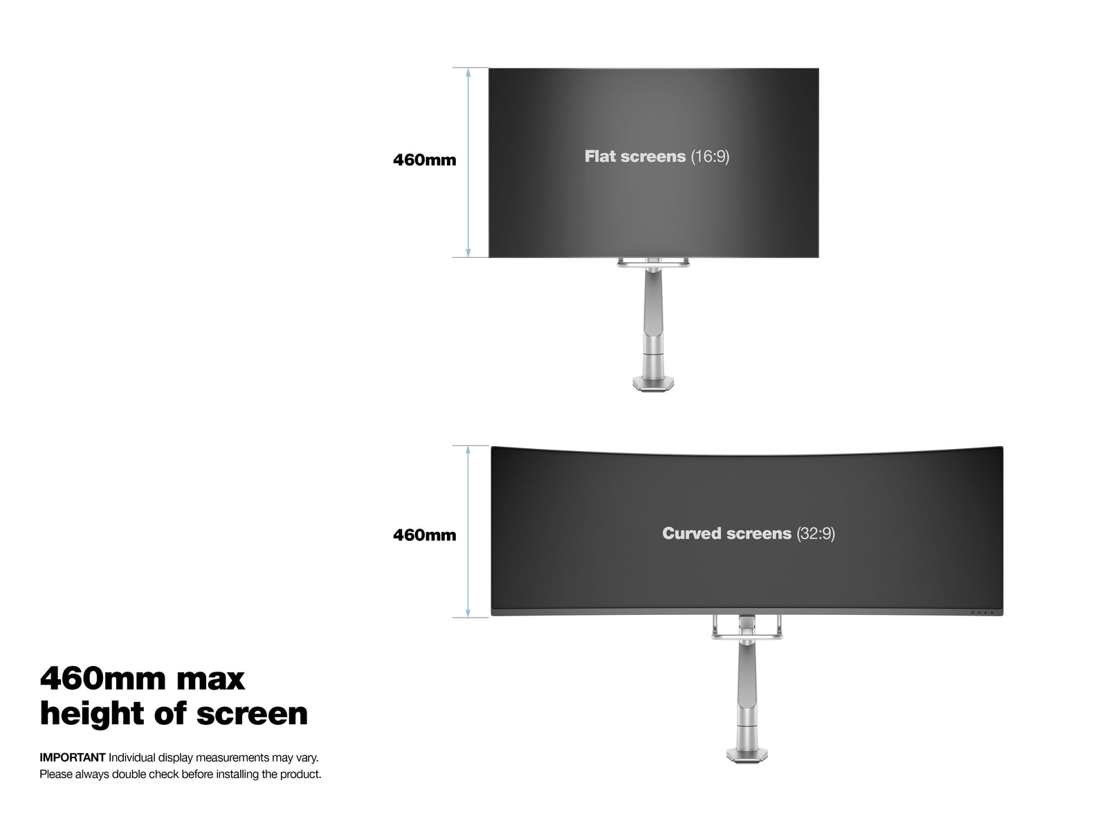 Multibrackets M VESA Gas Lift Arm Single Monitor Mount with Handle for 15"–34" Monitors | 7350105212598