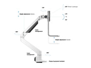 Multibrackets M VESA Gas Lift Arm Single Monitor Mount with Handle for 15"–34" Monitors | 7350105212604