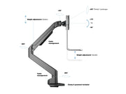 Multibrackets M VESA Gas Lift Arm Single Monitor Mount with Handle for 15"–34" Monitors | 7350105212611