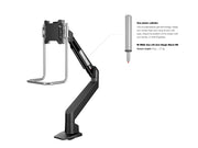 Multibrackets M VESA Gas Lift Arm Single Monitor Mount with Handle for 15"–34" Monitors | 7350105212611