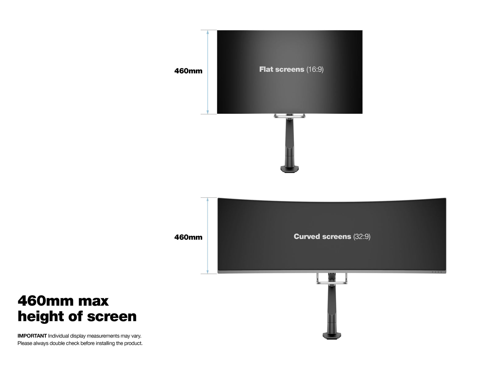 Multibrackets M VESA Gas Lift Arm Single Monitor Mount with Handle for 15"–34" Monitors | 7350105212611