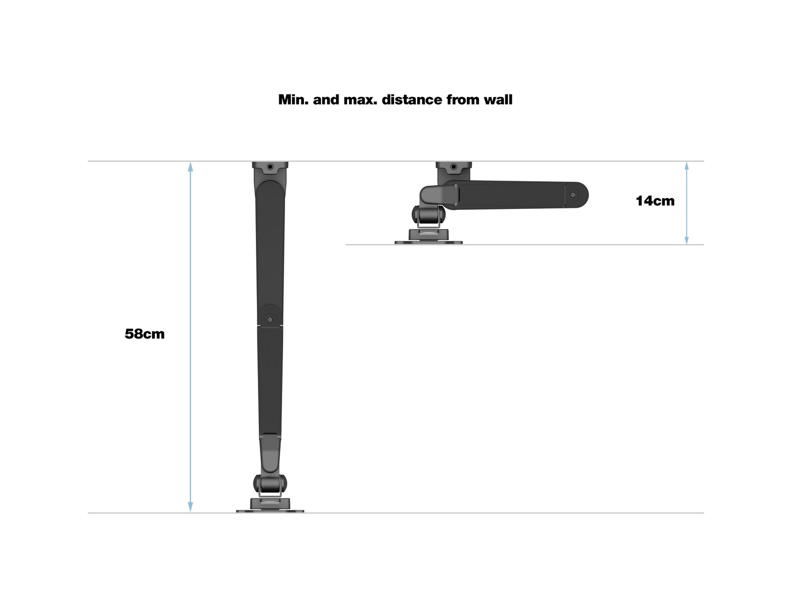 Multibrackets M VESA Gas Lift Arm Single Wall Monitor Mount for 15"–34" Monitors | 7350105211010