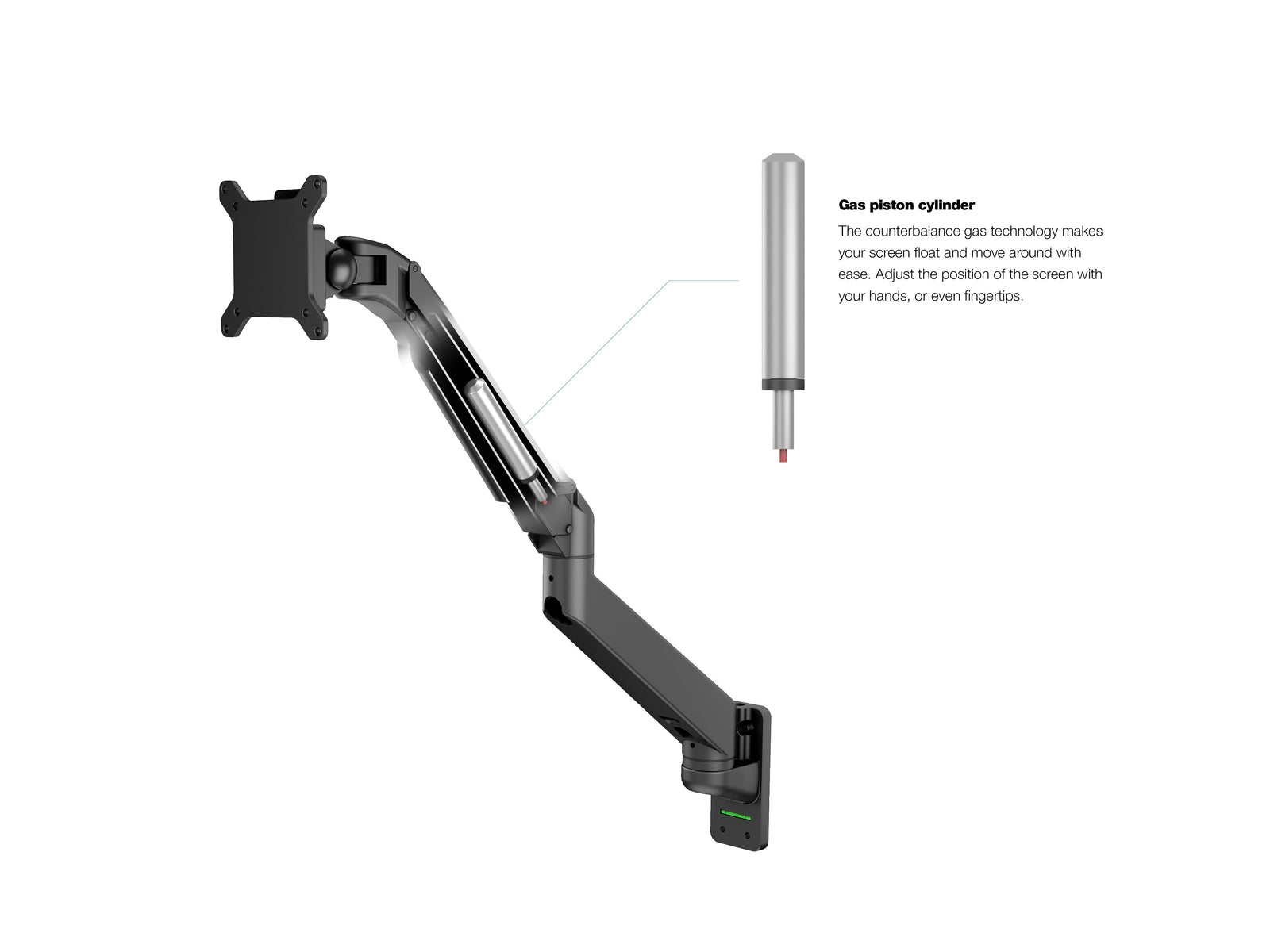 Multibrackets M VESA Gas Lift Arm Single Wall Monitor Mount for 15"–34" Monitors | 7350105211010