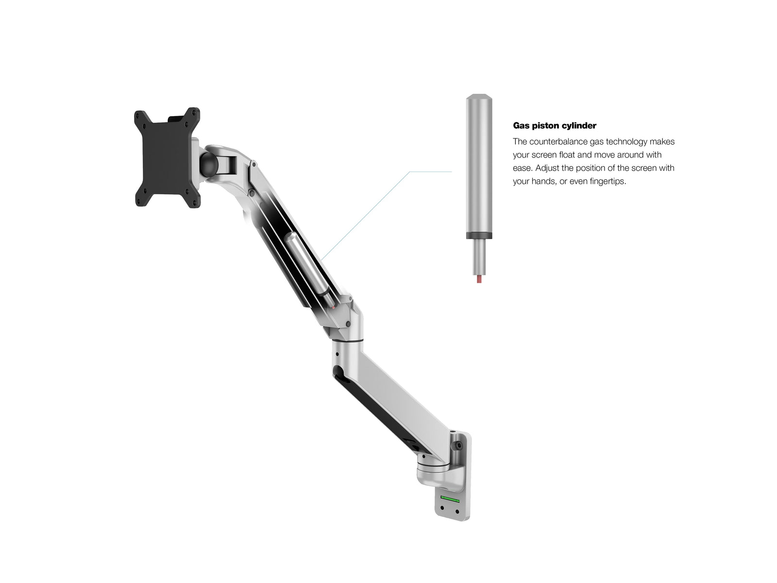 Multibrackets M VESA Gas Lift Arm Single Wall Monitor Mount for 15"–34" Monitors | 7350105211027