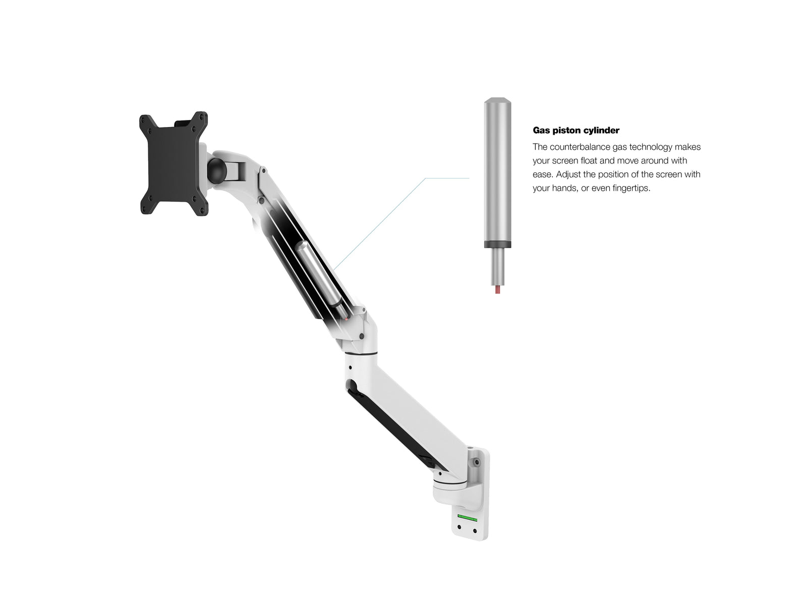 Multibrackets M VESA Gas Lift Arm Single Wall Monitor Mount for 15"–34" Monitors | 7350105211034