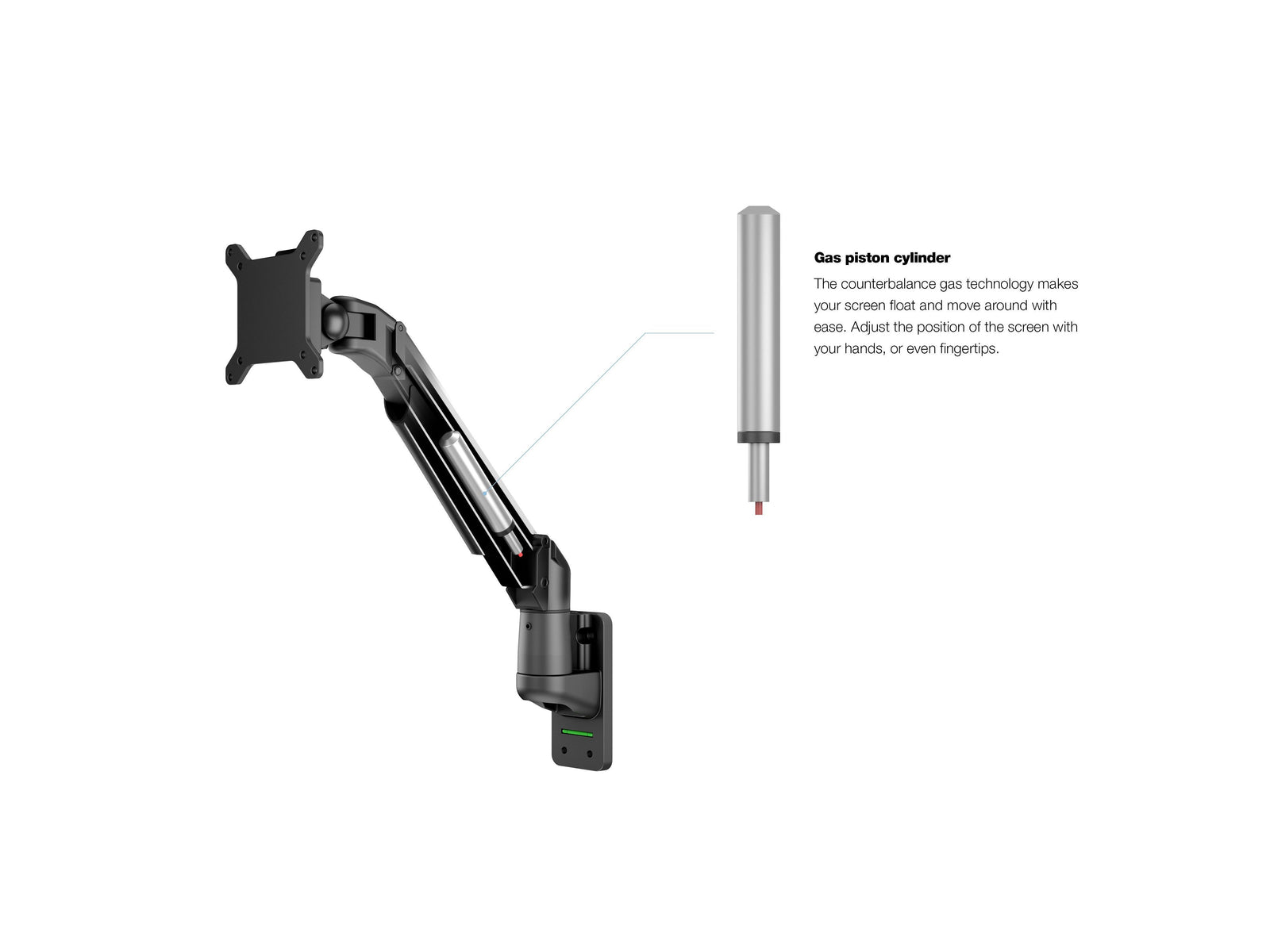 Multibrackets M VESA Gas Lift Arm Wall Monitor Mount for 15"–34" Monitors | 7350105210983