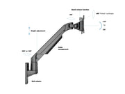 Multibrackets M VESA Gas Lift Arm Wall Monitor Mount for 15"–34" Monitors | 7350105210983