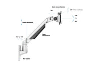 Multibrackets M VESA Gas Lift Arm Wall Monitor Mount for 15"–34" Monitors | 7350105210990