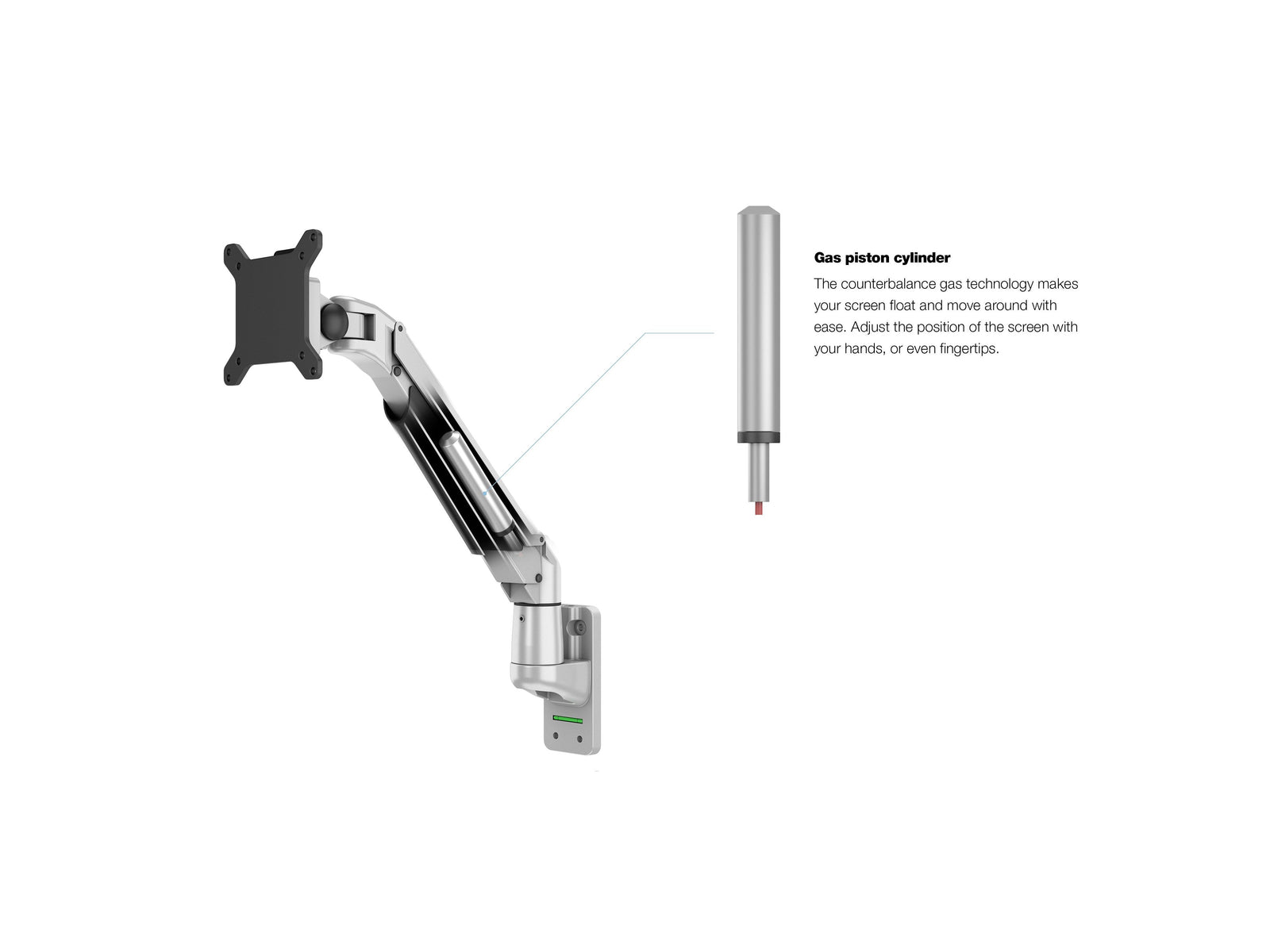 Multibrackets M VESA Gas Lift Arm Wall Monitor Mount for 15"–34" Monitors | 7350105211003