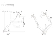 Multibrackets M VESA Gas Lift Dual Monitor Arm Side by Side for 15"–34" Monitors | 7350073733972