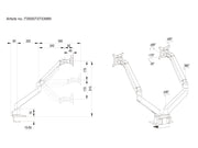 Multibrackets M VESA Gas Lift Dual Monitor Arm Side by Side for 15"–34" Monitors | 7350073733989