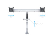 Multibrackets M VESA Gas Lift Dual Monitor Arm with Duo Crossbar for 15"–28" Monitors | 7350073736362