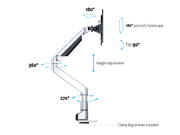 Multibrackets M VESA Gas Lift XL HD Single Monitor Arm for 15"–49" Monitors | 7350073737130