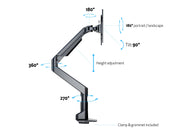 Multibrackets M VESA Gas Lift XL Single Monitor Arm for 15"–38" Monitors | 7350073737093