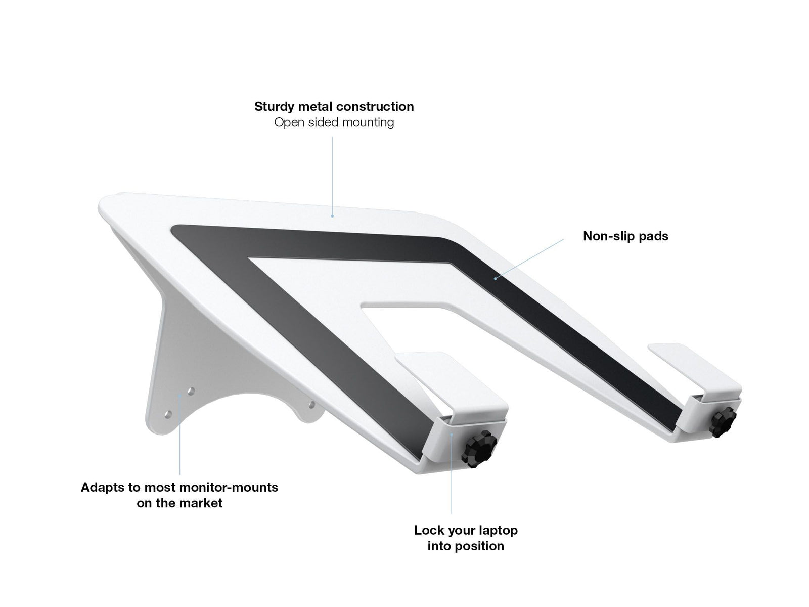 Multibrackets M VESA Laptop Holder for Gas Lift Monitor Arms | 7350022737518 Mount Accessories Multibrackets