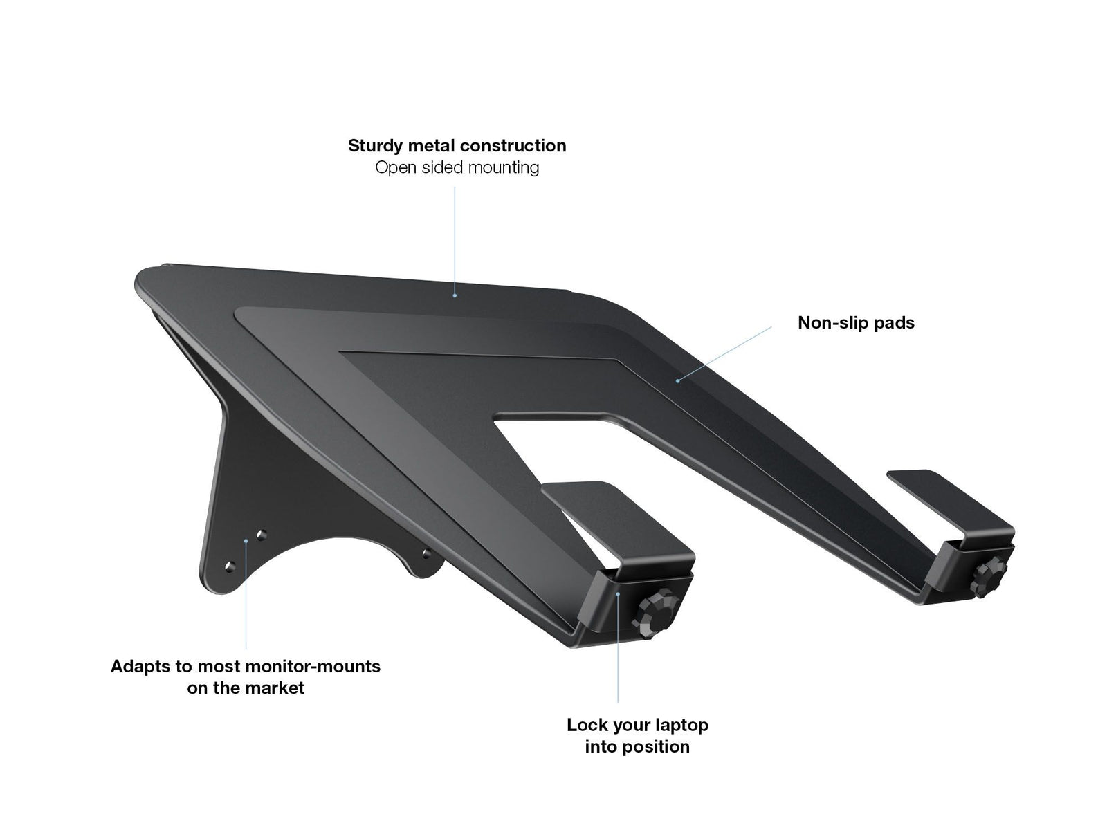 Multibrackets M VESA Laptop Holder for Gas Lift Monitor Arms | 7350022737525 Mount Accessories Multibrackets
