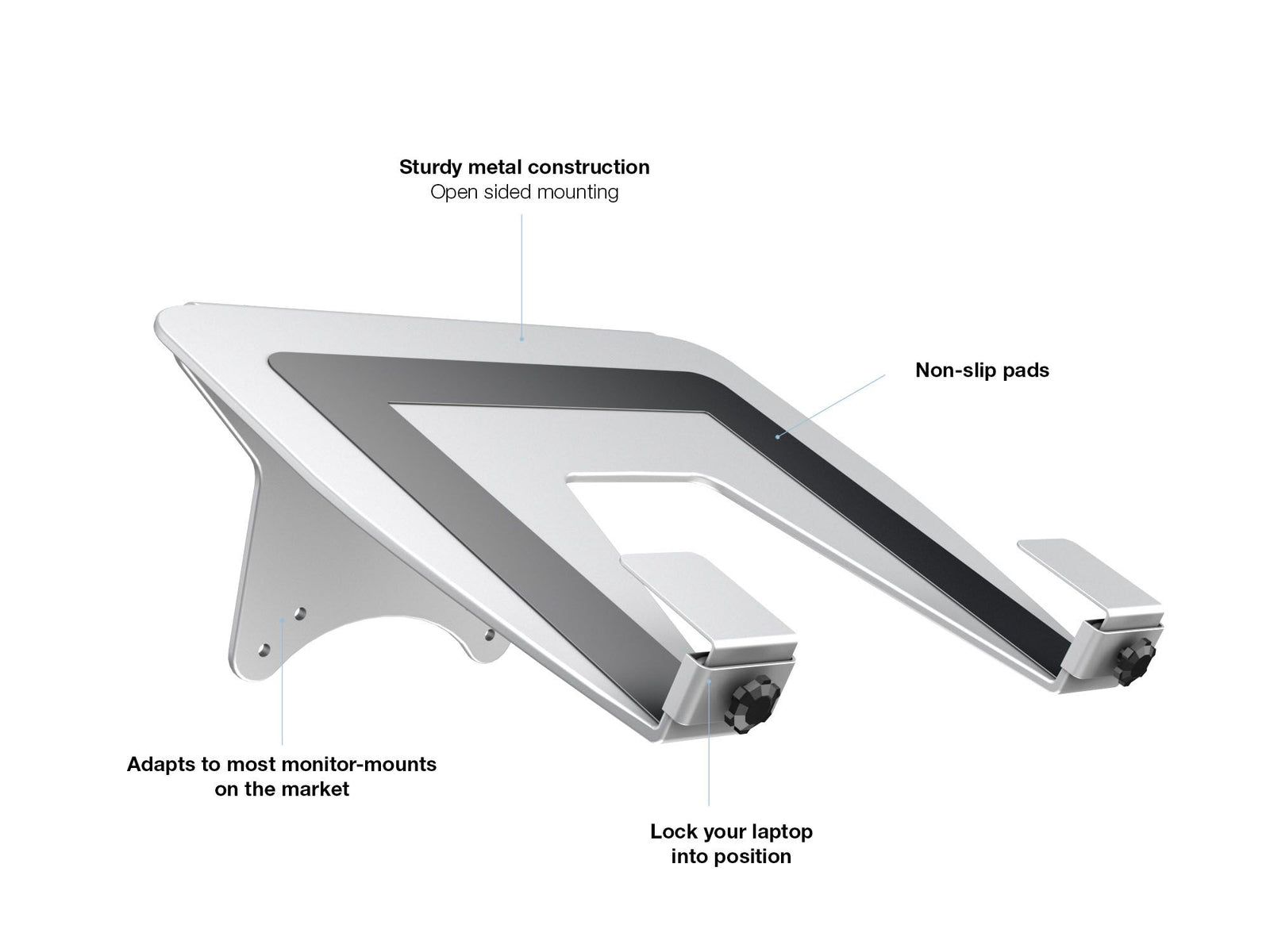 Multibrackets M VESA Laptop Holder for Gas Lift Monitor Arms | 7350022737532 Mount Accessories Multibrackets