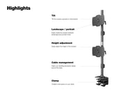 Multibrackets M VESA Quad Vertical Desk Clamp Monitor Mount for 24"–34" Monitors | 7350105212734