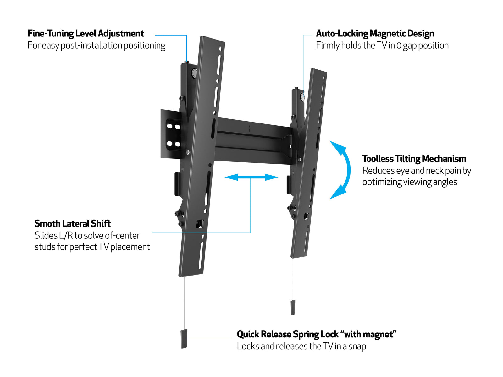 Multibrackets M VESA Super Slim Tilt 400 MAX Wall Mount for 32"–55" Screens | 7350073735532