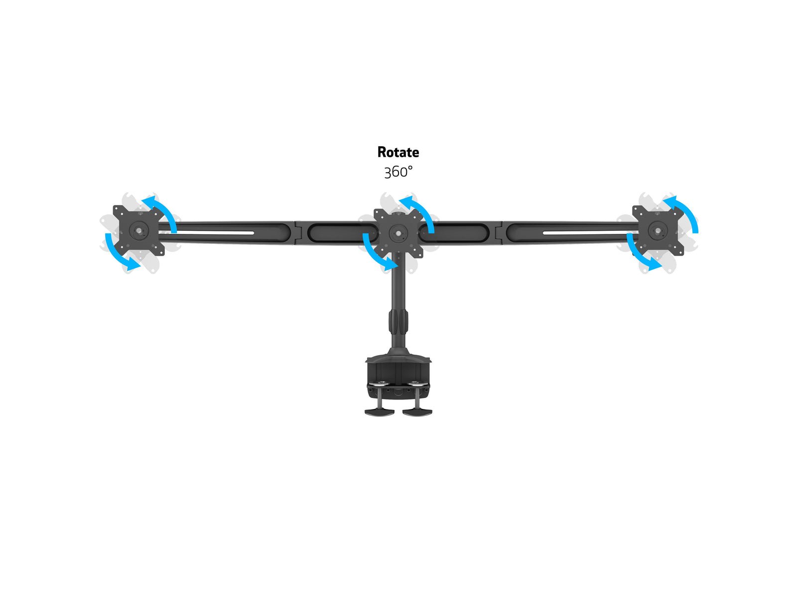 Multibrackets M VESA Triple Desk Clamp Monitor Mount for 15"–24" Monitors | 7350105210372