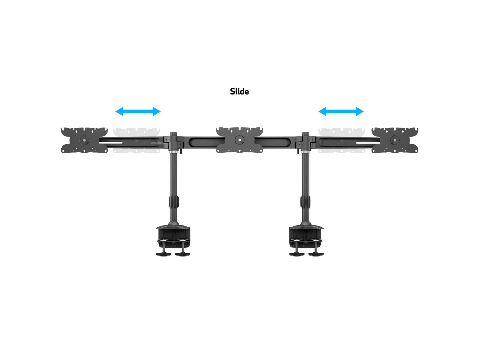 Multibrackets M VESA Triple Desk Clamp Monitor Mount for 24"–32" Monitors | 7350105210389