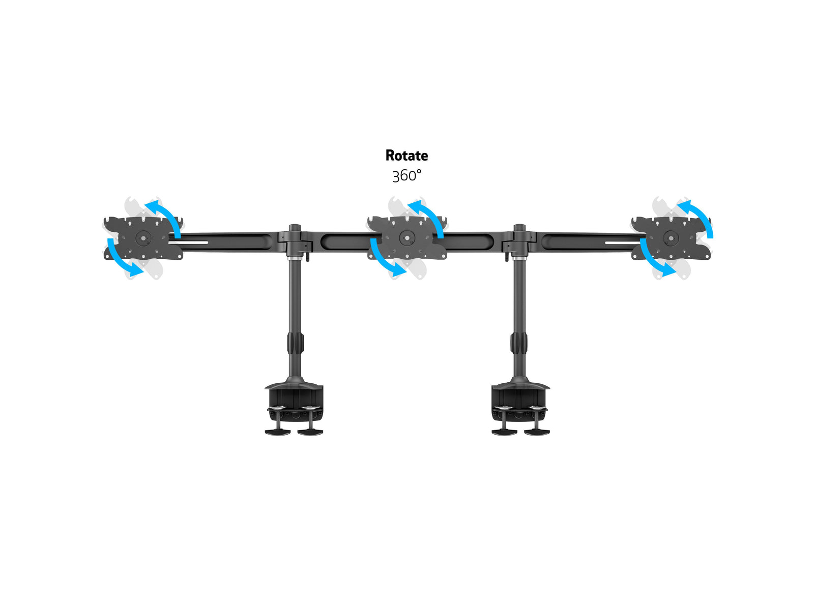 Multibrackets M VESA Triple Desk Clamp Monitor Mount for 24"–32" Monitors | 7350105210389