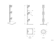 Multibrackets M VESA Triple Vertical Monitor Stand for 32"–50" Widescreen Monitors | 7350073730100