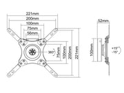 Multibrackets M VESA Wallmount 360 Rotating & Tilting Wall Mount for 15"–32" Screens | 7350022736061 Wall Mount Bracket Multibrackets