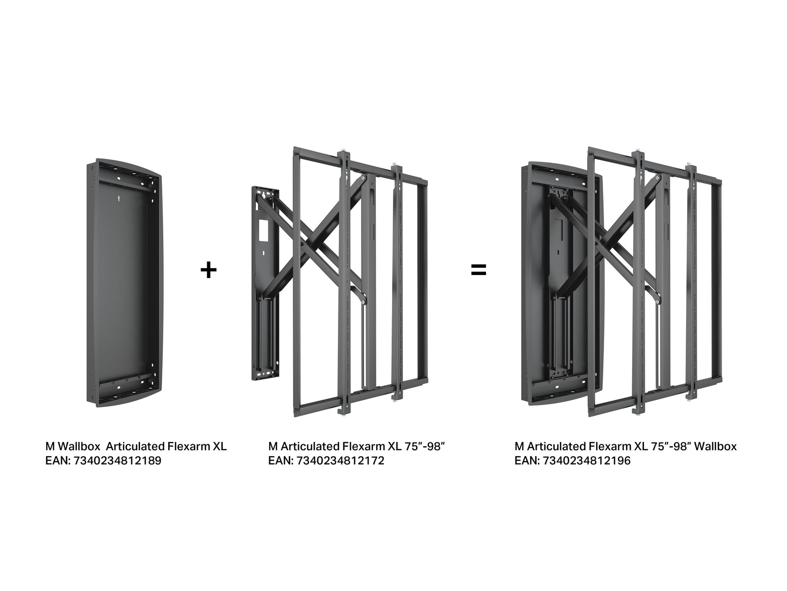 Multibrackets M Wallbox for Articulated Flexarm XL Recessed Wall Mount | 7340234812189