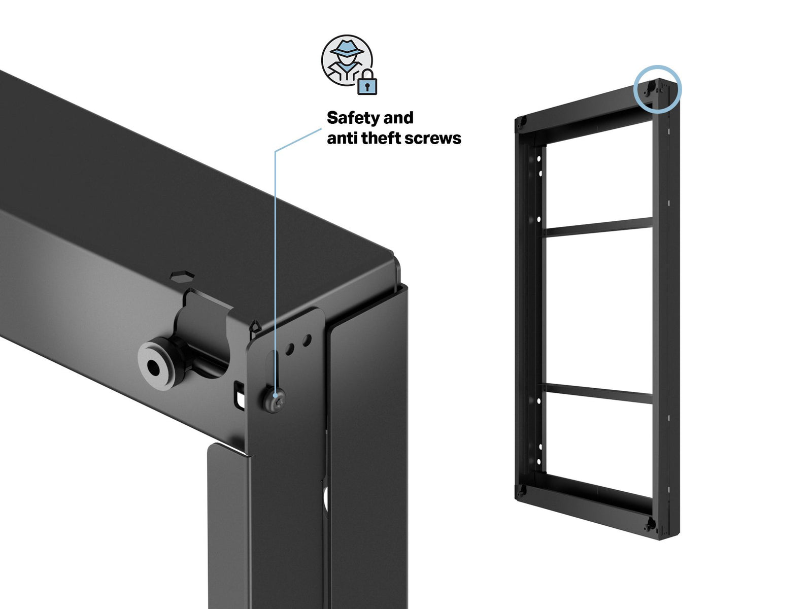 Multibrackets M Wallmount Pro 55BDL60 – For 55" Outdoor Display Wall Mount Bracket Multibrackets