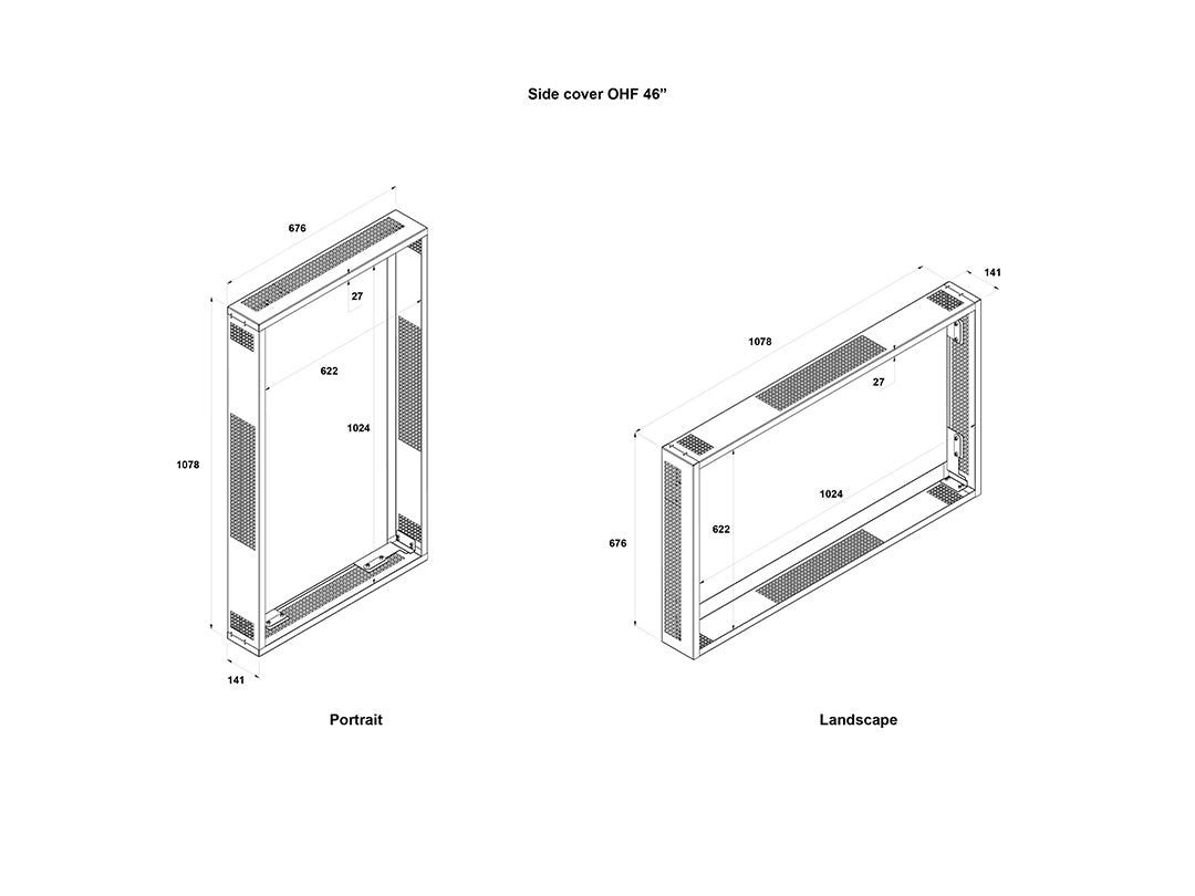 Multibrackets M Wallmount Pro OH46 B-S/DX with Frame – For 46" Outdoor Displays Wall Mount Bracket Multibrackets