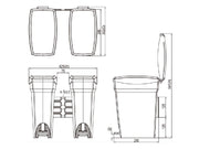 Multibrackets M Workstation Cart Recycle Bin with Foot Operated Lid 10.4L | 7350073734641 Mount Accessories Multibrackets